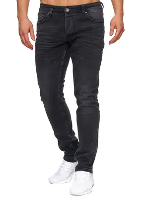 TAZZIO Jeans Slim Fit Herren Jeanshose Stretch Designer Hose Denim Schwarz