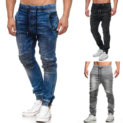 Tazzio Jeans Regular Straight Fit Herren Sweat Jogger Stretch Denim Hose Biker