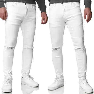 Tazzio Jeans Skinny Fit Herren Jeanshose Stretch Designer Hose Denim Destroyed