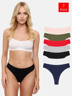 Tazzio String 7er-Pack Damen Tanga Slip Slips Unterwäsche Unterhose