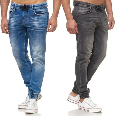 Tazzio Jeans Regular Straight Fit Herren Sweat Jogger Stretch Denim Hose Jogging