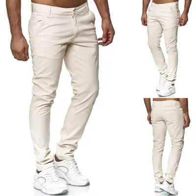 TAZZIO Chino Hose Slim Fit Herren Stoffhose Chinohose Stretch Designer Ecru
