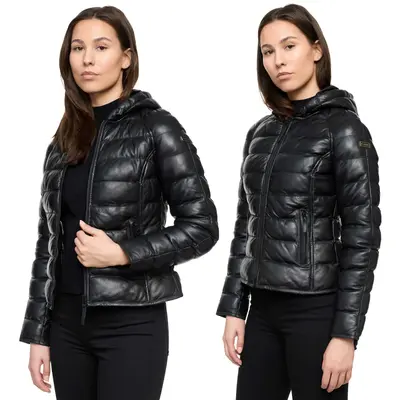 Tazzio Lederjacke Steppjacke Damen Leder Jacke Echtleder Übergangsjacke