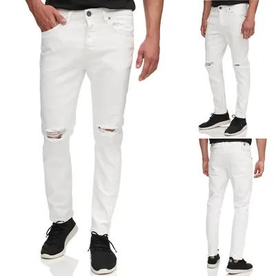 Tazzio Jeans Skinny Fit Herren Jeanshose Stretch Designer Hose Denim Destroyed
