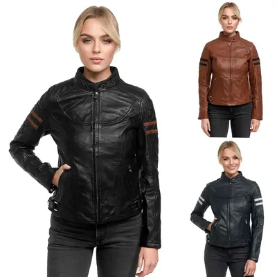 Tazzio Lederjacke Damen Echtleder Jacke Übergangsjacke Leder