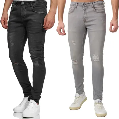 Tazzio Jeans Skinny Fit Herren Jeanshose Stretch Hose Denim Destroyments