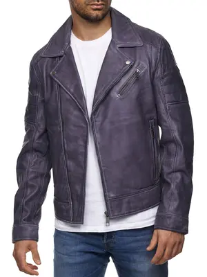 Tazzio Lederjacke Herren Leder Jacke Echtleder Übergangsjacke im Biker-Look