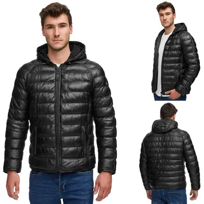 Tazzio Lederjacke Steppjacke Herren Leder Jacke Echtleder Übergangsjacke