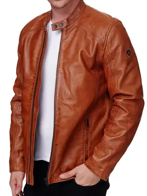 TAZZIO Jacke Lederjacke Herren Echtleder Übergangsjacke Leder Mantel Parka