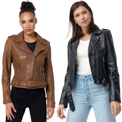 Tazzio Lederjacke Damen Echtleder Jacke Übergangsjacke Leder Mantel Parka