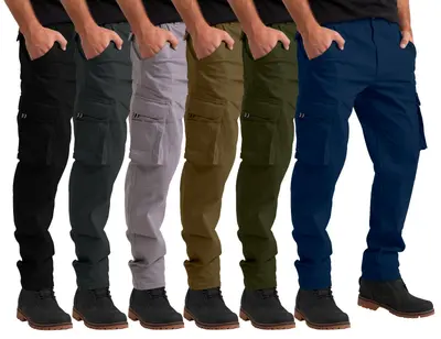 Herren Flex Cargo Combat Arbeitshose Schwerlast strecken lässig Arbeiten Hose