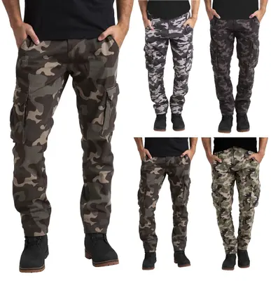 Herren Hose Cargo Cargohose Freizeit Jeans Taschen 100% Baumwolle Arbeitshose