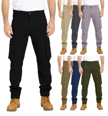 Herren Cargohose Thermohose Dehnbund Arbeit Hose Winter Cargo Hose gefüttert
