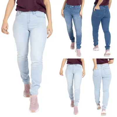 Damen Jeans High Waist Skinny Fit Stretch schlank Passform Bequeme Jeggings Look