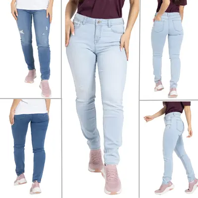 Blauerhafen Jeans Damen Skinny Fit Push Up Jeanshose Stretch Denim Hose