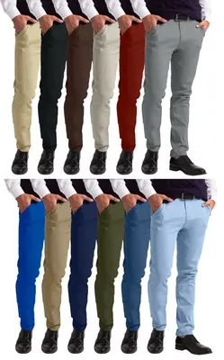 Herren Slim Fit Chino Hose Gemütlich Super Stretch Athletic Lässig Chino Trouser