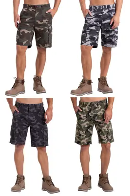 Herren Camouflage Cargo Shorts Baumwolle Combat KurzHose Bermuda Arbeitskleidung