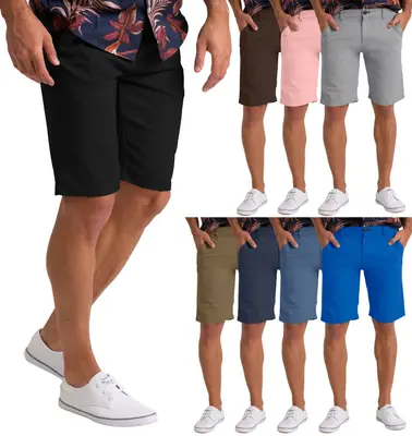 Herren Sommer Chino Shorts Schlanke Passform 9" Lässiges Golf Jogger Kurze Hose