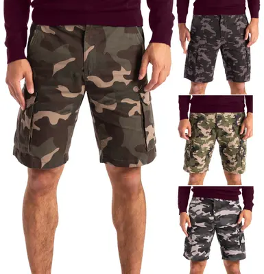 Herren Army Arbeit Cargo Kampfhose Camouflage Shorts Chino Baumwolle Halb Pant