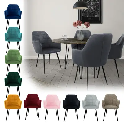 2/4/6er Esszimmerstühle Wohnzimmerstuhl Küchenstuhl Design Lounge Stuhl Samt