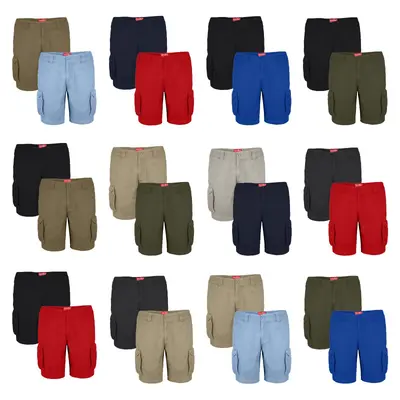 Herren Cargo Shorts Vintage Casual Sommer Kurze Bermuda Cargo Hose (Packung 2)