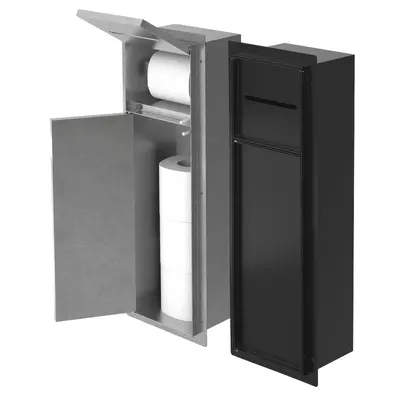 WC-Modul Unterputz Edelstahl Einbauschrank befliesbar 200x600 mm mit Stauraum