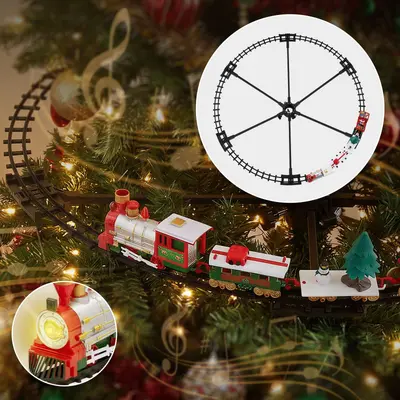 Weihnachtszug um den Weihnachtsbaum Eisenbahn mit Licht & Sound Weihnachtsdeko