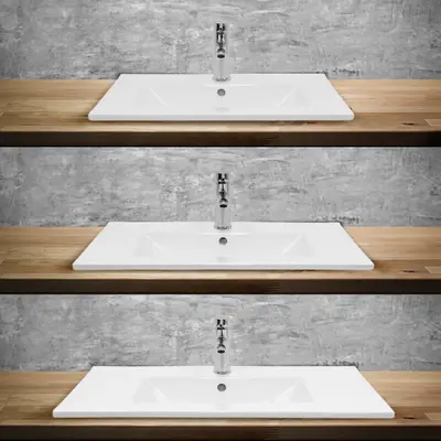 Keramik Waschbecken Einbauwaschbecken Waschtisch Waschschale Becken Spülbecken