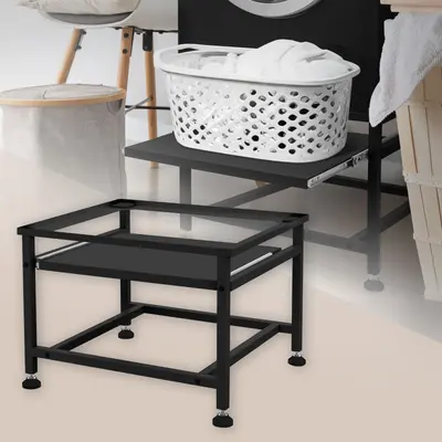 Waschmaschinen Untergestell mit Ausziehbare Ablage Trockner Sockel Schwarz