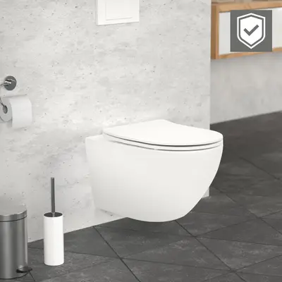 Spülrandloses Wand Hänge WC Nano-Beschichtung Softclose WC-Sitz Toilette lang