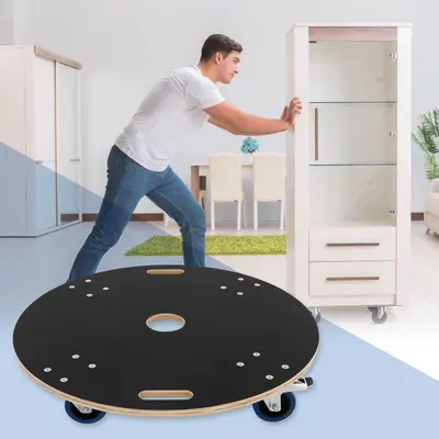 Möbelroller Rollbrett Transportroller rund mit 2 Bremsen Ø 77 cm bis 800 kg