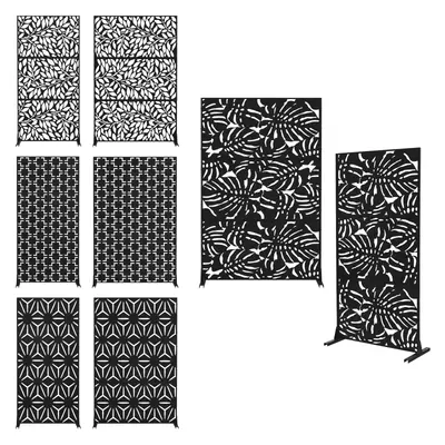 Metall Sichtschutz Zaun Garten Sichtschutzwand mit 3 Paneele Paravent Gartenzaun