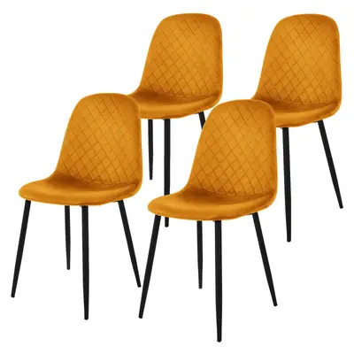 4er Set Stühle Esszimmerstühle Küchenstuhl Wohnzimmerstühle Polsterstuhl Samt