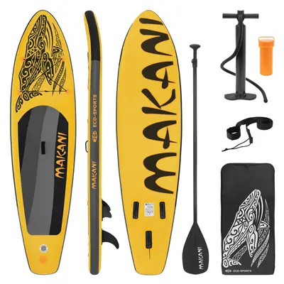 Surfboard Stand Up Paddle SUP Board Makani Paddelboard aufblasbar Gelb 320 cm
