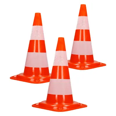 3er Pack Warnkegel Warnleitkegel Verkehrsleitkegel Pylon Sicherheit 47 cm Kegel