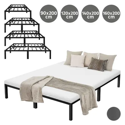 Metallbett Stahl Bettgestell Einzelbett Doppelbett Schlafzimmerbett mit Matratze