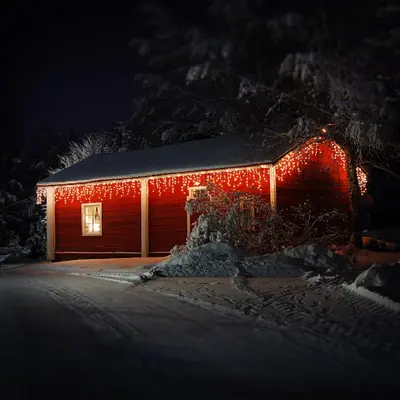 12m LED Lichterkette Lichtvorhang Eisregen Lichtnetz Warmweiß Weihnacht 360 LEDs