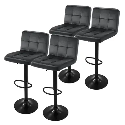 4er Set Barhocker Höhenverstellbar Drehbar Barstuhl Samt Bistrohocker Fußstütze