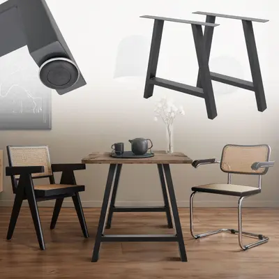 Tischbeine Tischgestell A-Design Industriedesign Stahl 70 x 72 cm Anthrazit
