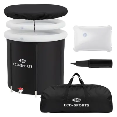 Eisbad Tonne Ø80cm 350L Eistonne Eisbadewanne Eisfass Faltbare Badewanne Tragbar