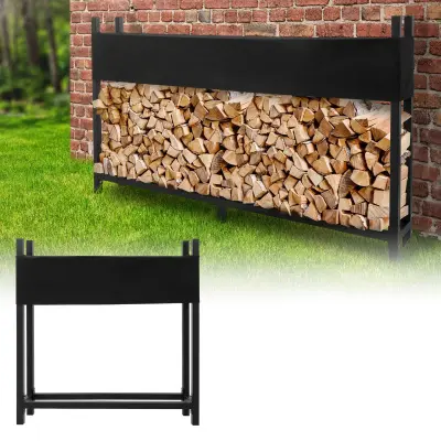 Feuerholzregal mit Abdeckung Kaminholzregal Brennholzregal Kaminholz Stapelhilfe