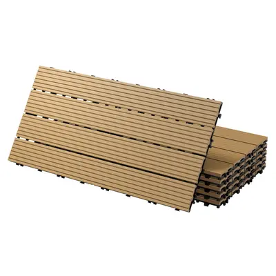 12x WPC Terrassenfliesen Balkonfliese Klickfliese Fliesen Holz 60x30cm Teak 2m²