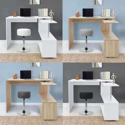 Schreibtisch drehbar Eckschreibtisch PC Bürotisch Computertisch L-Form PC-Tisch