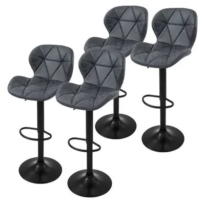 4er Set Barhocker Höhenverstellbar Drehbar Barstuhl Bistrohocker mit Fußstütze