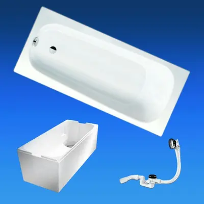 Stahl Badewanne 160x70 made by Kaldewei 3,5 mm Set Wannenträger Ablaufgarnitur