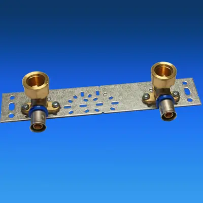 EasyPRESS Pressfitting Wandscheibe auf Montageplatte TH Kontur Wandwinkel DVGW