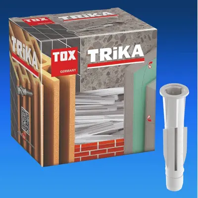 Tox TRIKA Dübel mit Kragen Allzweckdübel Universaldübel Kragendübel 6 - 14 mm