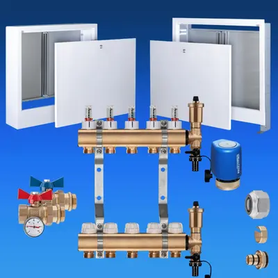 Heizkreisverteiler Fußbodenheizung Komplett Set Messing HKV Verteilerschrank