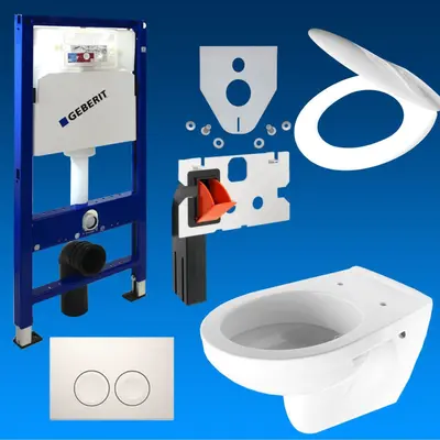 Geberit Duofix Vorwandelement Wand WC Delta 25 WC Sitz Einwurfschacht - WC Set