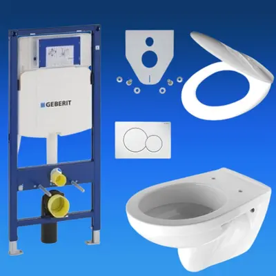 Geberit Duofix UP320 Vorwandelement Wand Tiefspül WC Sigma01 & WC-Sitz WC Set